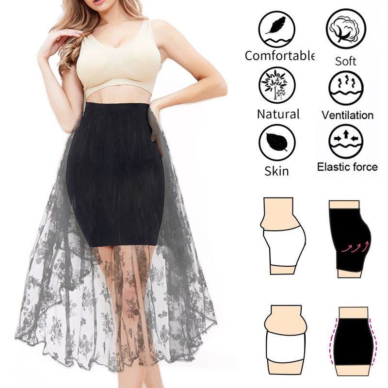 Seamless High Waist Tummy Control Half Slip Underwear for Women - Slimming Shapewear