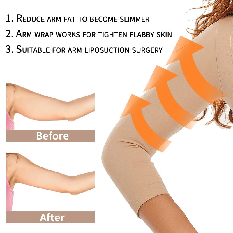 Compression Long Sleeves Women Arm Shapewear for Humpback Posture Correction and Breast Support