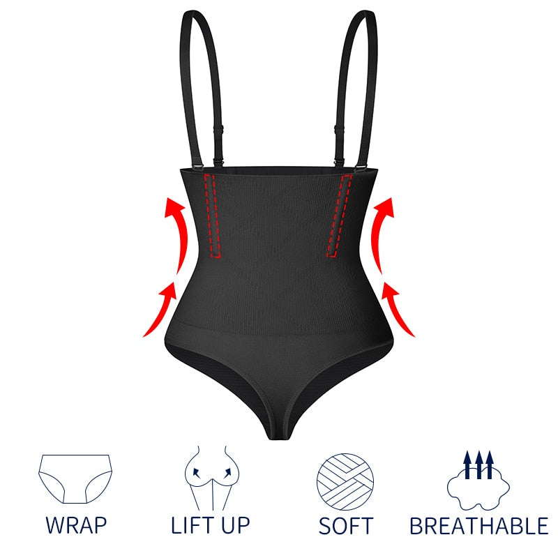 High Waist Thong Panty Shaper for Women - Tummy Slimming G-String Shapewear