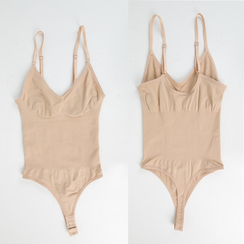 Seamless Strap Tummy Slimming Skims Shaper Faja for Women - Sexy Thong Bodysuits Corsets Butt Lifter Waist Trainer Shapewear