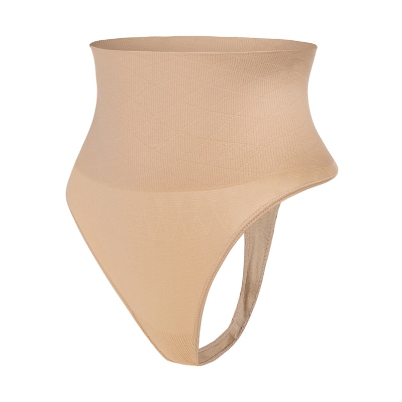 High Waist Tummy Control Thong Panty for Women - Slimming Underwear with Butt Lifter and Belly Shaping
