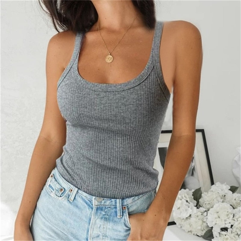 Naivesy Women Sleeveless Spaghetti Plus Size Tank