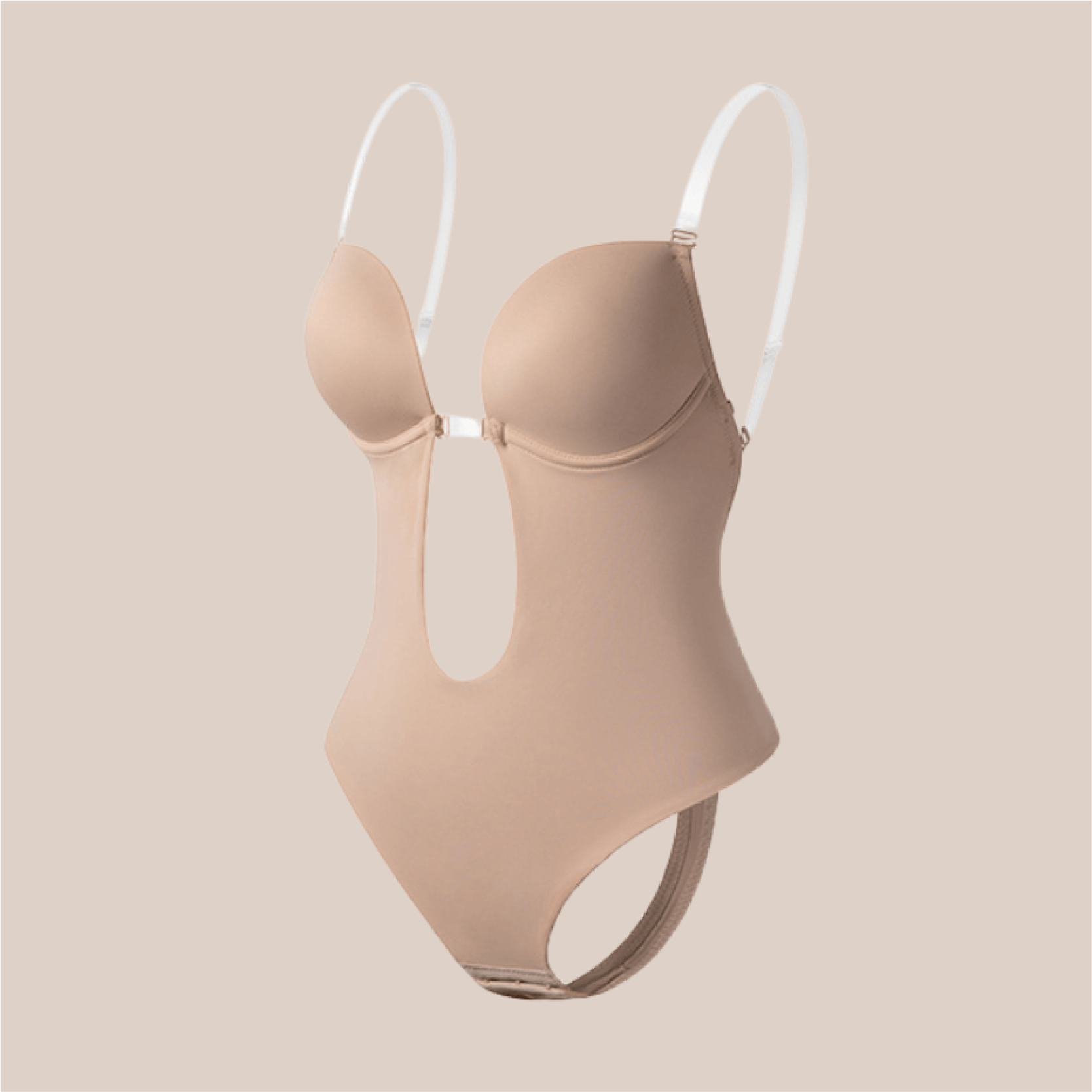 Strapless Body Shaper U Plunge Backless Bodysuit Shapewear For Low Back Bridal Dress Transparent Strap Plus Size Tummy Control Shapewear