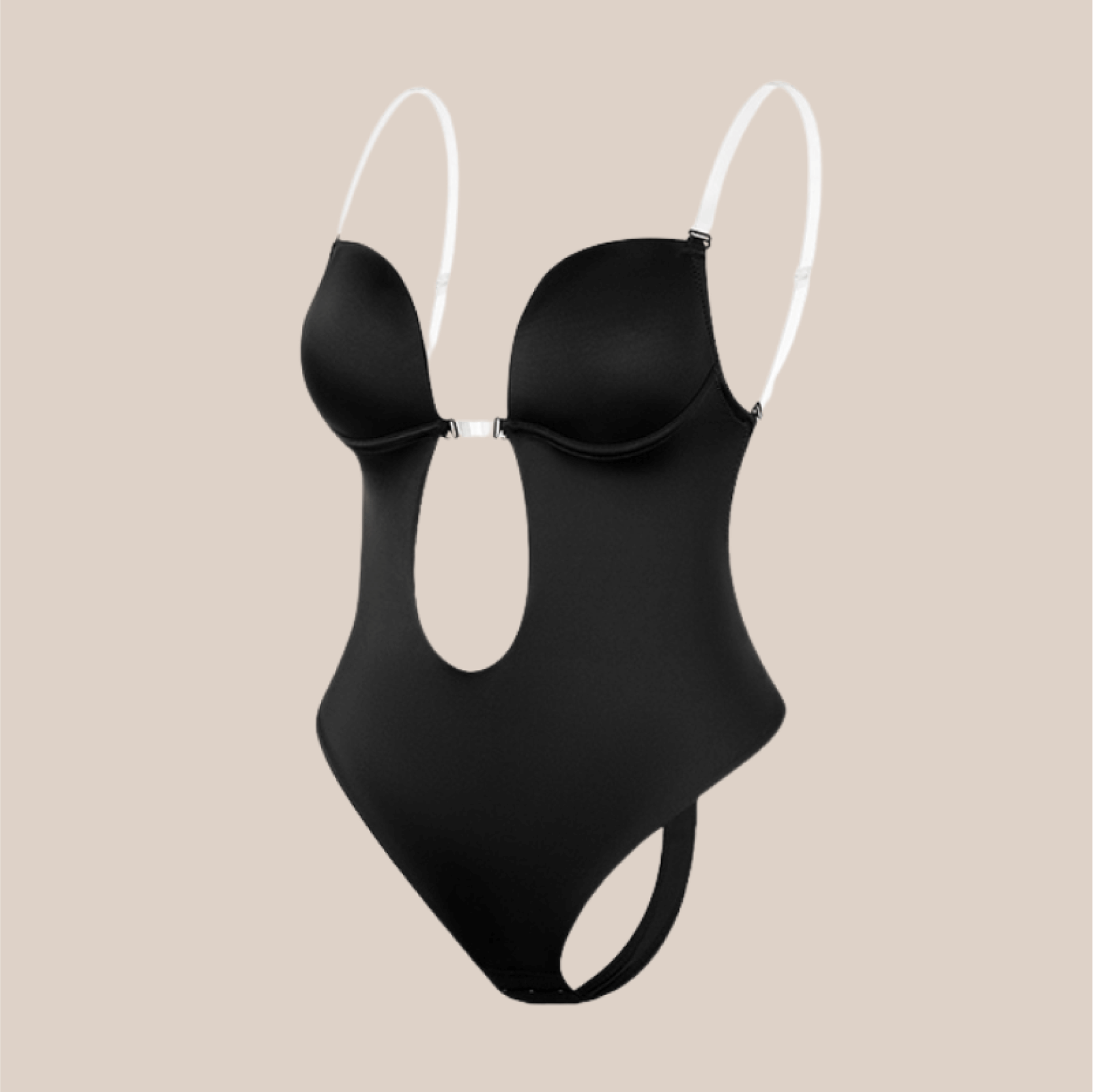 Strapless Body Shaper U Plunge Backless Bodysuit Shapewear For Low Back Bridal Dress Transparent Strap Plus Size Tummy Control Shapewear